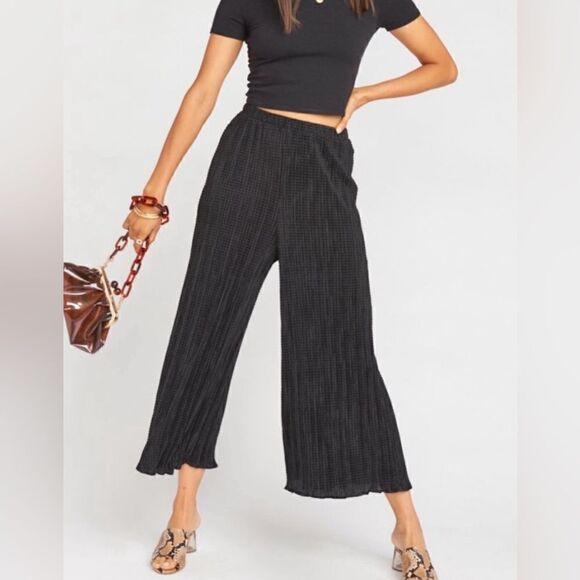 Show Me Your MuMu Pants - Show me your mumu scrunch wide leg crop pants black